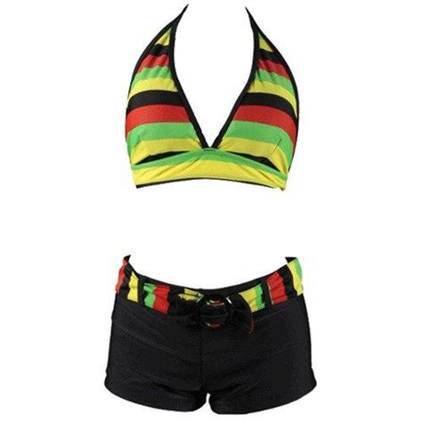 Bikinis Swimsuit Set Jamaican Flag Top And Bottom Size Xlarge Jamaican
