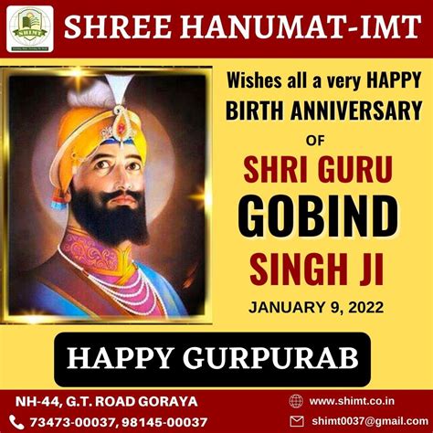 Guru Gobind Singh Happy Birth Wish Playbill Anniversary Activities