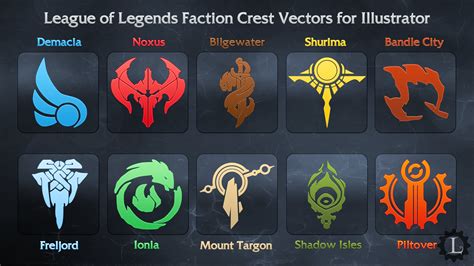 League Of Legends Faction Crest Illustrator Vector By Theladyclockwork