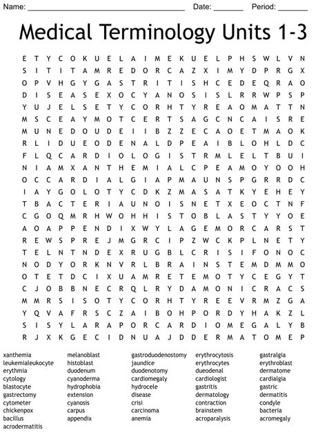 Medical Terminology Word Search Chapter 1 WordMint