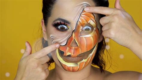 Pumpkin Face Halloween Makeup Tutorial Wooglobe Youtube