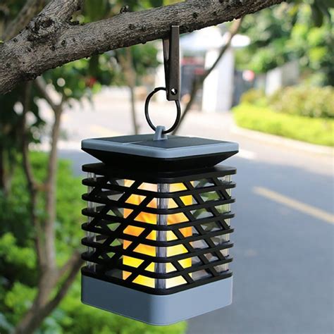 Solar Powered 75 Led Flame Effect Hanging Lantern Light