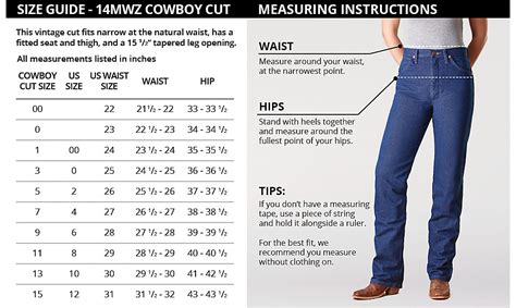 Descubrir 84 Imagen Size Chart For Wrangler Jeans Ecovermx
