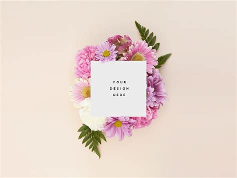 card mockup floral set  mockup