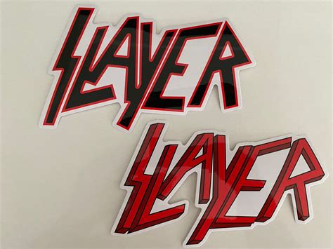 Slayer Sticker Slayer Band Sticker Set Of 2 Large Stickers Thrash Metal