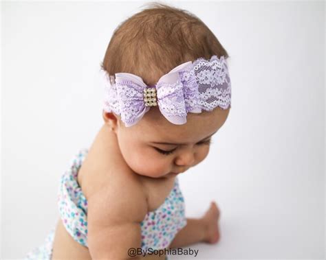 Baby Headbands Lavender Lilac Lace Headband Lilac Baby Etsy