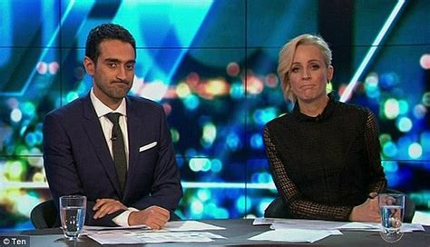 waleed aly causes carrie bickmore to burst into tears daily mail online