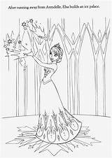 Frozen Coloring Disney Elsa Ice Anna Palace Arendelle Away Coronation Builds Running sketch template