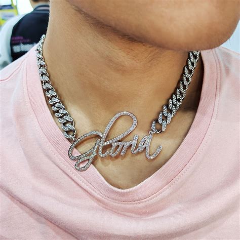 2021 New Custom Zirconia Necklace Diamond Necklace Men Hip Hop Name