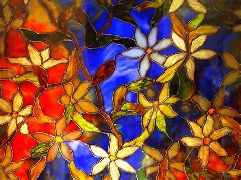 Pretty Stained Glass Flowers Stained Glass Flowers Glass Flowers Stained Glass
