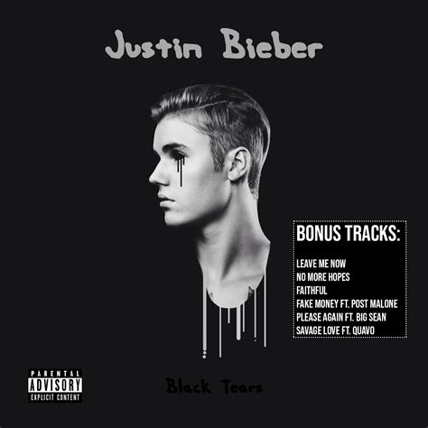 Justin Bieber Black Tears Front Album Cover By Madmadak On Deviantart