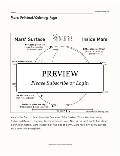 Mars Printoutcoloring Page Enchanted Learning