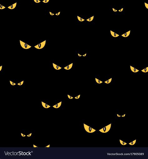 Spooky Monster Eyes In The Dark Halloween Seamless