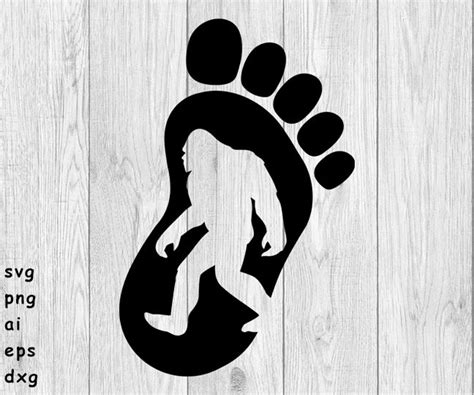 Bigfoot Foot Big Foot Foot Yeti Foot Sasquatch Svg Png Etsy