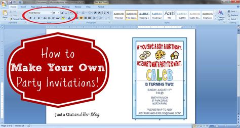 How To Make Your Own Party Invitations In Microsoft Word Create