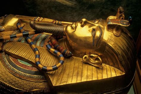 Solid Gold Coffin Of King Tutankhamun Ca — Egypt Museum