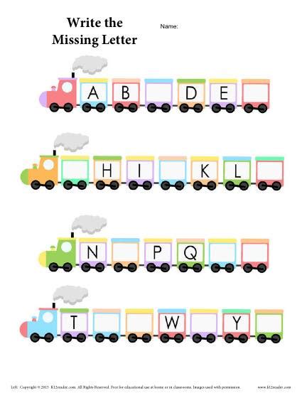 Its best way to start teaches kids on writing of english alphabets. Alphabet Train Worksheet | ABCs
