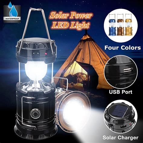 Solar Rechargeable Led Flashlight Power Camping Tent Light Torch