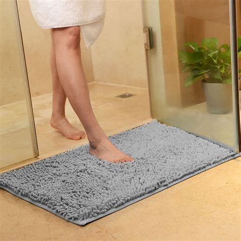 4060cm Absorbent Bath Mats For Tub Non Slip Grey Bath Mat For Bathroom