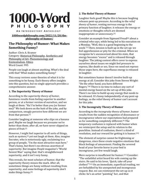 Pdf The Philosophy Of Humor What Makes Something Funny
