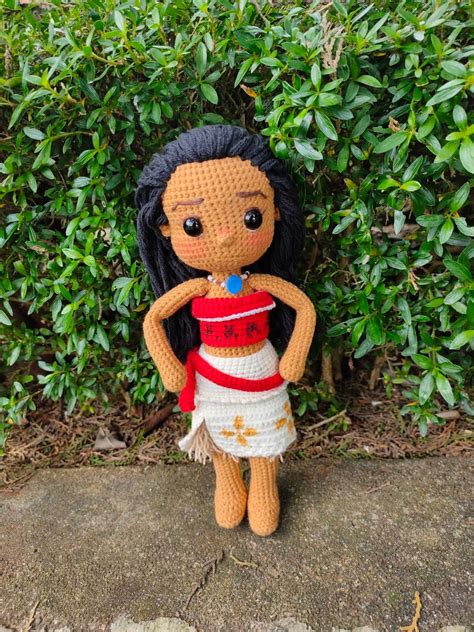 Moanoa Inspired Crochet Doll Handmade Moana Doll Amigurumi Etsy