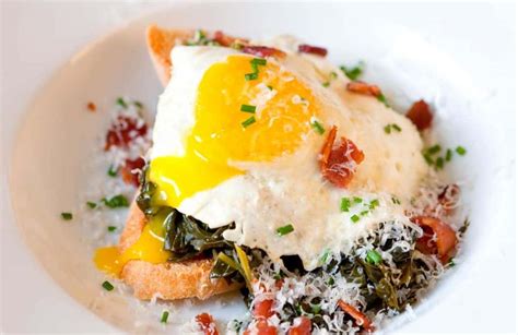 Braised Kale Bacon And Egg On Toast Recipe