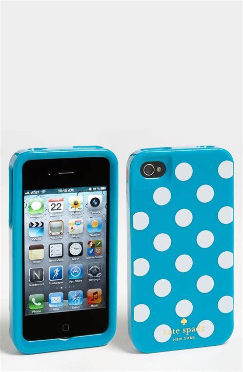 Kate Spade Rigid Iphone 4 4s Case In Blue Turquoise White Lyst