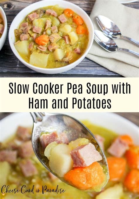Slow Cooker Pea Soup With Ham And Potatoes Recipe Pea And Ham Soup