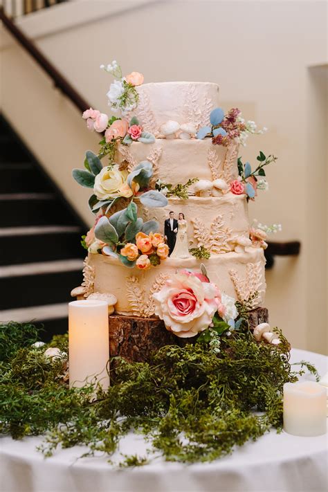whimsical garden inspired wedding cake