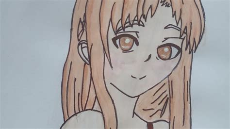 How To Draw Anime Asuna Yuuki Easy Anime Asuna Yuuki Youtube