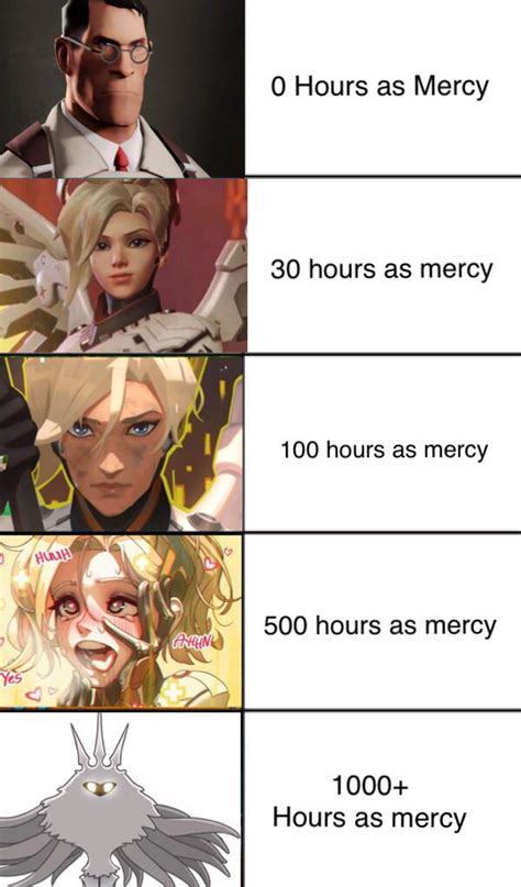 The Stages Of Mercy Players Roverwatchmemes