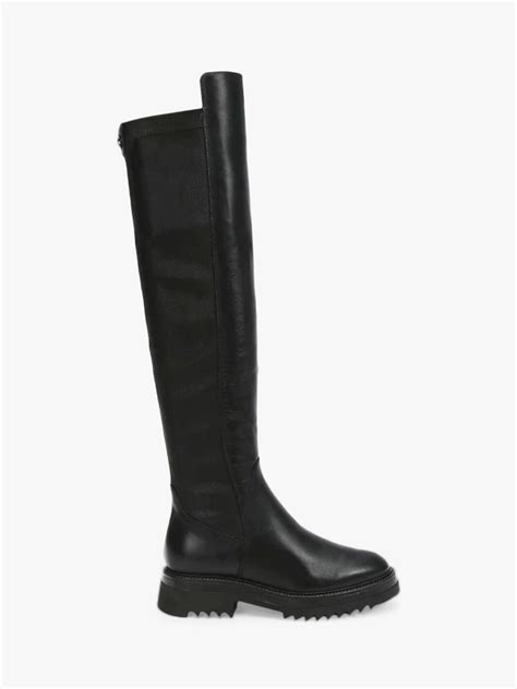 Carvela Strong Leather Over The Knee Boots Black At John Lewis And Partners