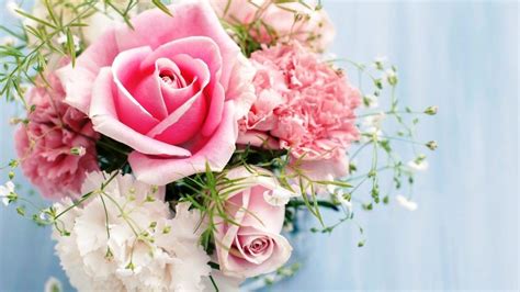 Gambar Bunga Mawar Pink Dalam Rangkaian Pink Rose Bouquet Flowers