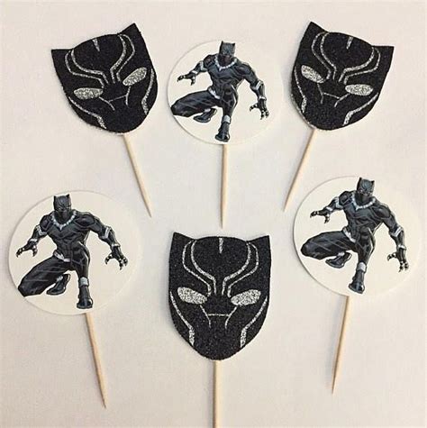 Reusable happy birthday cake decoration topper baby party supplies hot sale new. Black Panther Cupcake Toppers Marvel Avengers | Black ...