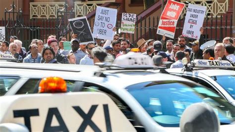 Taxi Drivers Protest Over Uber In Sydney Melbourne Brisbane