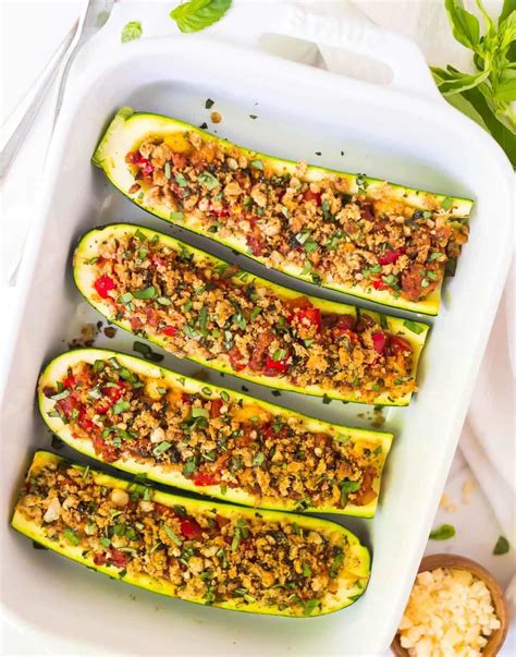 Just imagine tender, moist and creamy stuffing enveloped into crispy. Healthy Stuffed Zucchini Boats, Italian-style! Lean ground ...