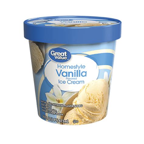 Great Value Homestyle Vanilla Flavored Ice Cream 16 Fl Oz Walmart Com