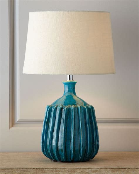 Teal Ceramic Table Lamps It Comes With A Standard Rotary On Off Switch But Even When It Is