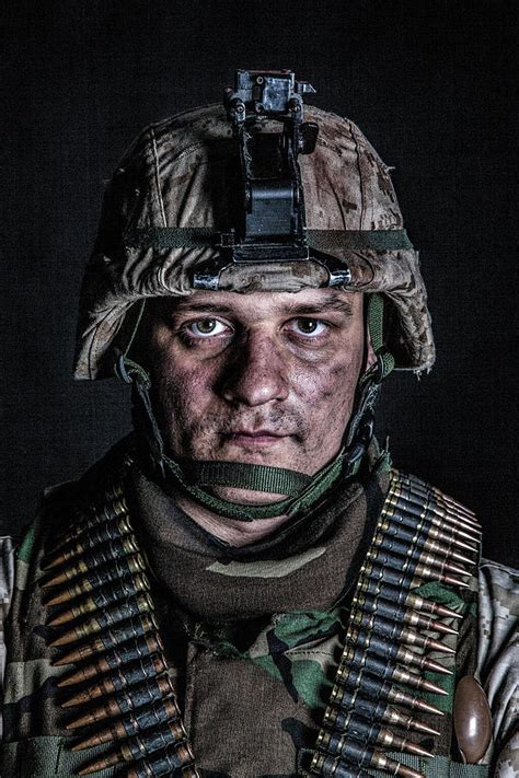 Machine Gunner Portrait With Ammunition Photograph By Oleg Zabielin
