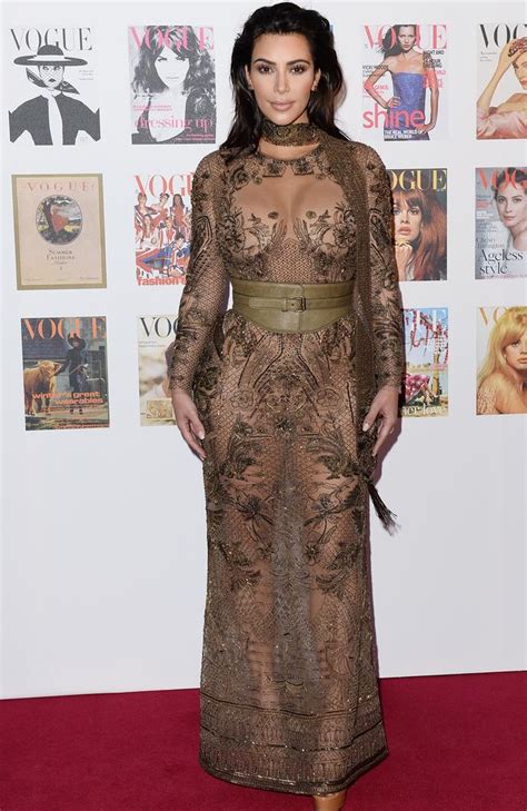 Kim Kardashians See Through Dress At Vogue 100th Anniversary Dinner