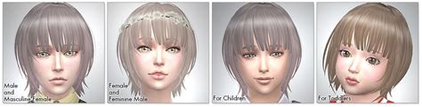 Kijiko Sims Bob With Straight Bangs For Him ~ Sims 4 Hairs F89