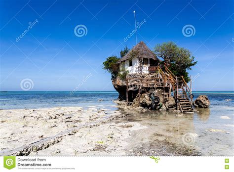 Rock Restaurant Zanzibar Island Tanzania Stock Photo