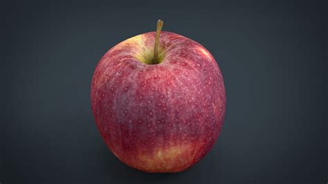 3d Model Red Apple Vr Ar Low Poly Cgtrader