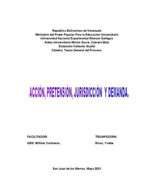 Acción Pretensión Jurisdicción Y Demanda Pdf Derecho Penal Ley