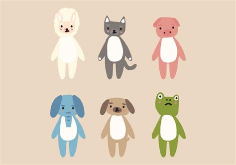 Animal Plushes 131250 Vector Art At Vecteezy
