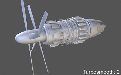 Turboprop Jet Engine 3ds