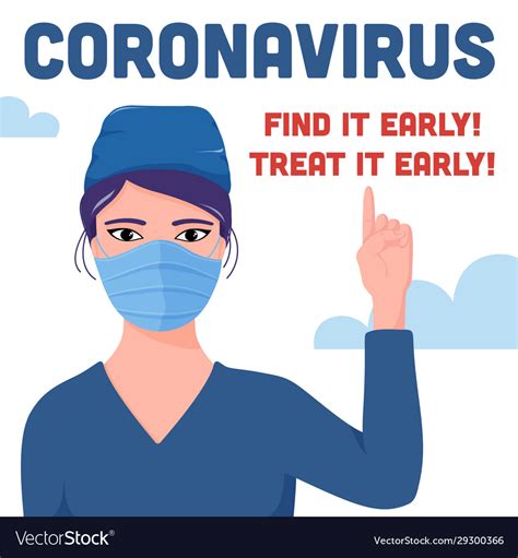 Coronavirus Banner Poster Design Female Doctor Vector Image