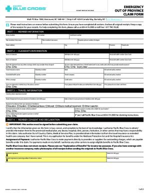Fillable Online Individual Plan Health Claim Form Pacific Blue Cross Fax Email Print Pdffiller