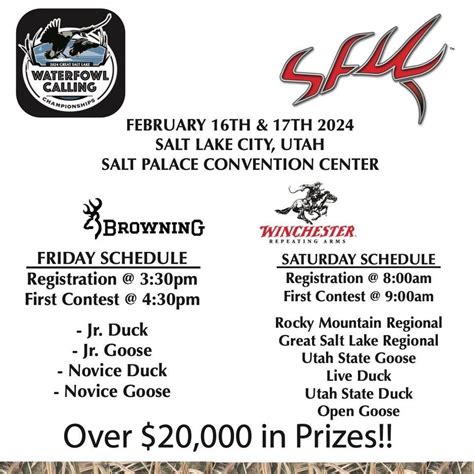 2024 Utah Waterfowl Calling Championships Salt Palace Convention Center Salt Lake City