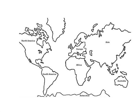 Dibujos De Mapa Del Mundo Mapamundi Para Colorear E Imprimir